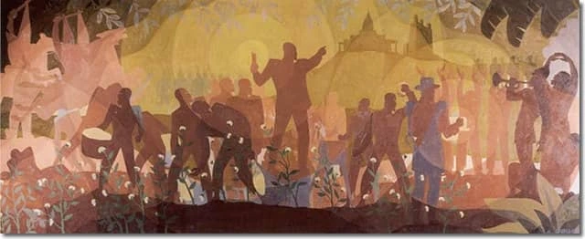 Aspects of Negro Life mural by Aaron Douglas