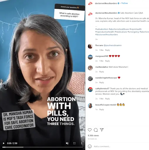 Doctors without Borders social media post