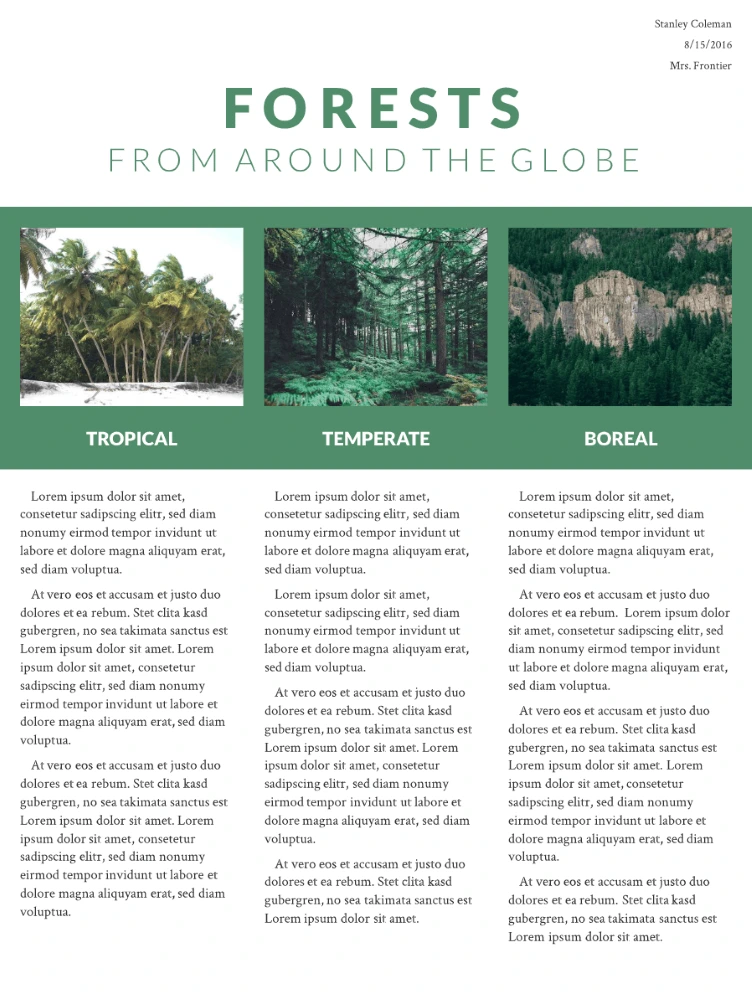 Forests research poster template