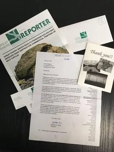 Great Rivers Environmental Law Center thank you package