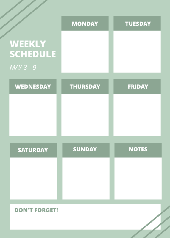 Green-Weekly-Schedule