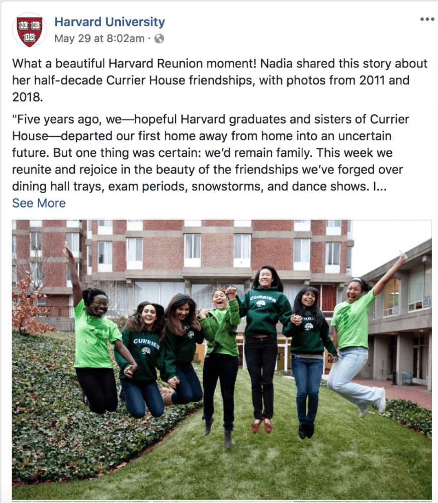 Harvard social media