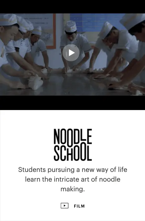 Screengrab of Noodle School video