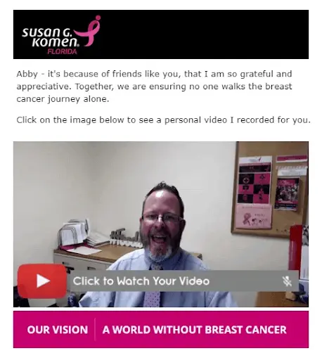 Susan G. Komen thank-you video