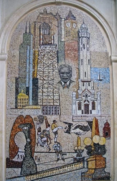 Founder's mosaic at DuSable Museum by Thomas Miller