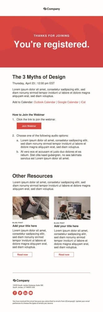 webinar registration email template