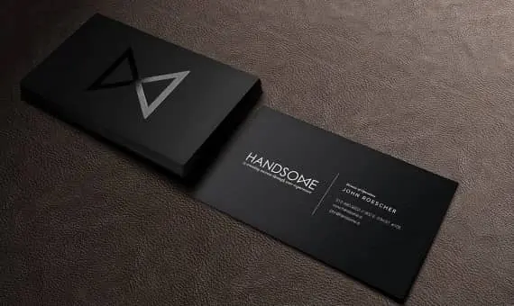 handsome black business card