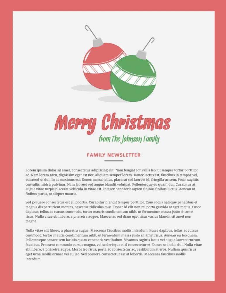 christmas newsletter