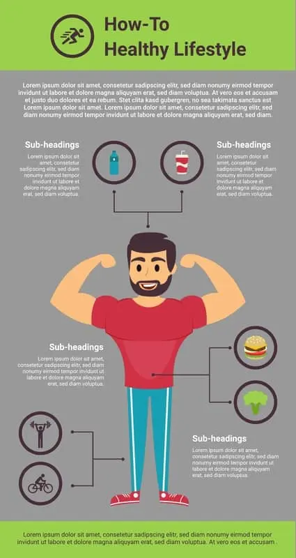How-to healthy lifestyle infographic