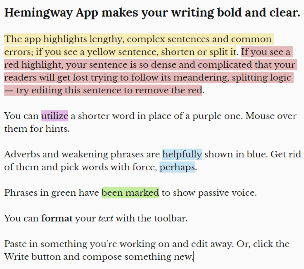 The Hemingway App