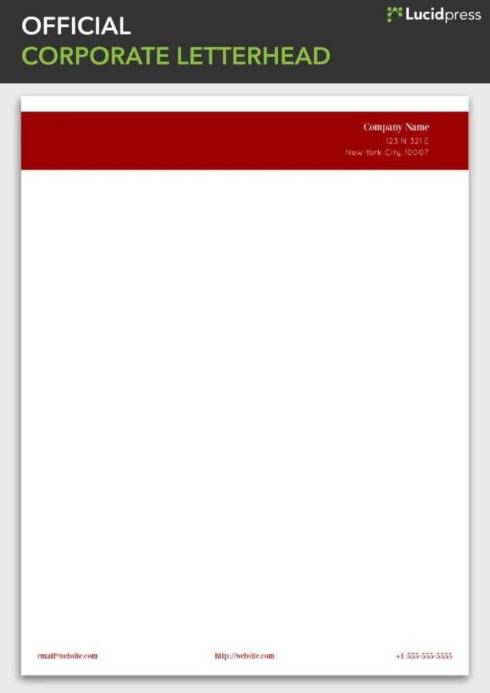 Letterhead templates, stationery examples