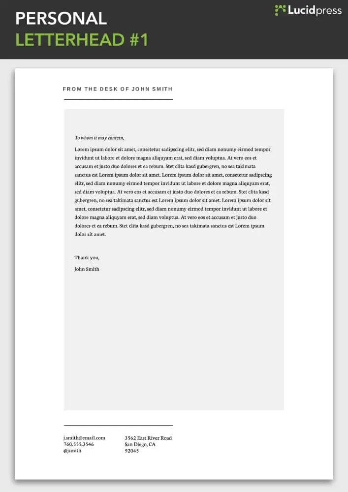 Letterhead examples