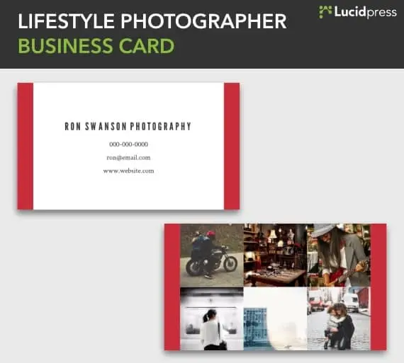 lucidpress lifestyle photographer creative business card