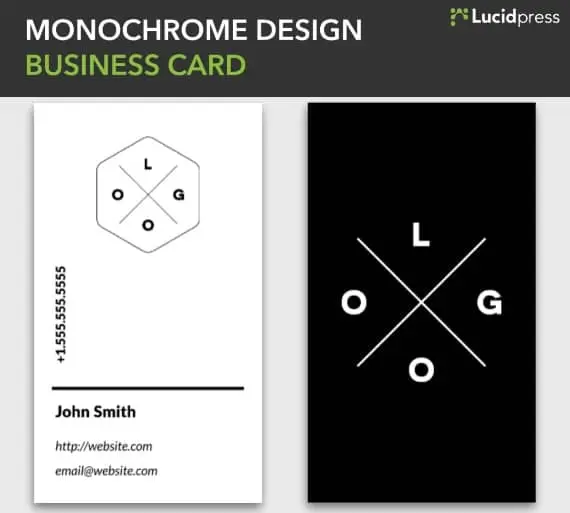 lucidpress monochrome design vertical business card