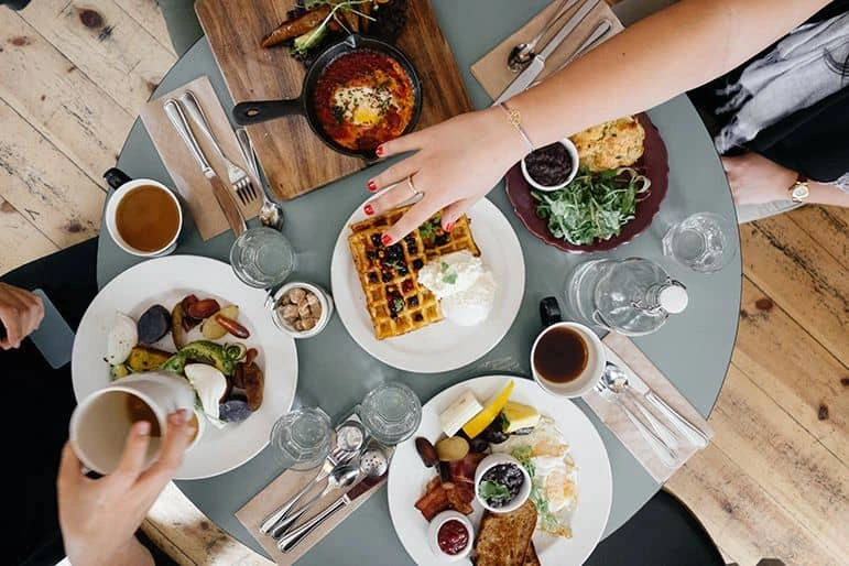 Waffle breakfast for a great morning start