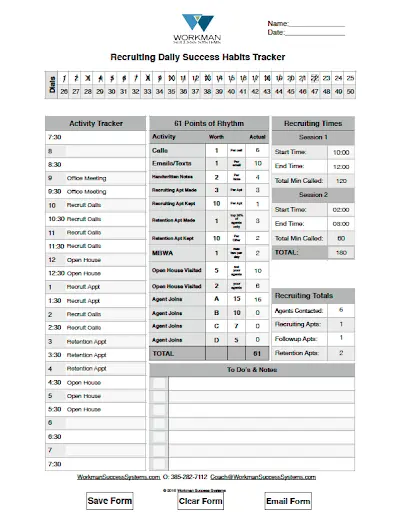 Recruiting success tracker