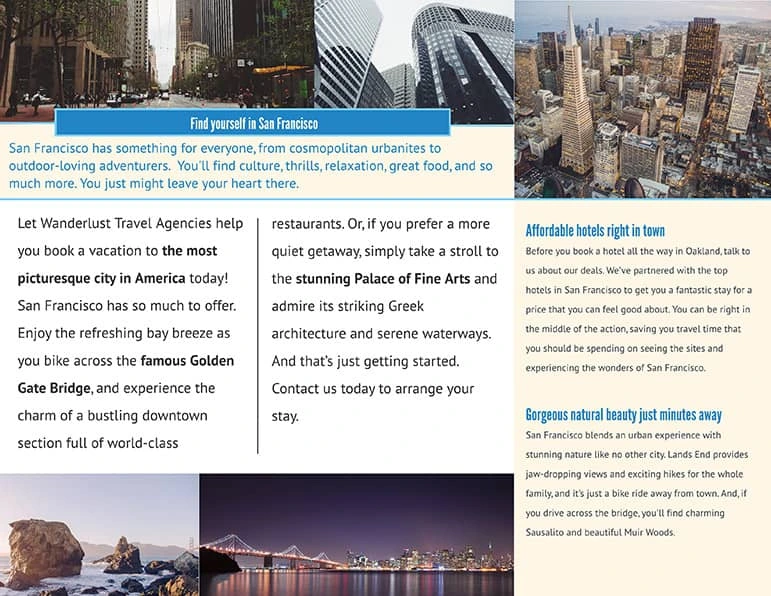 Travel brochure template
