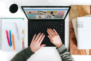 infographic on computer