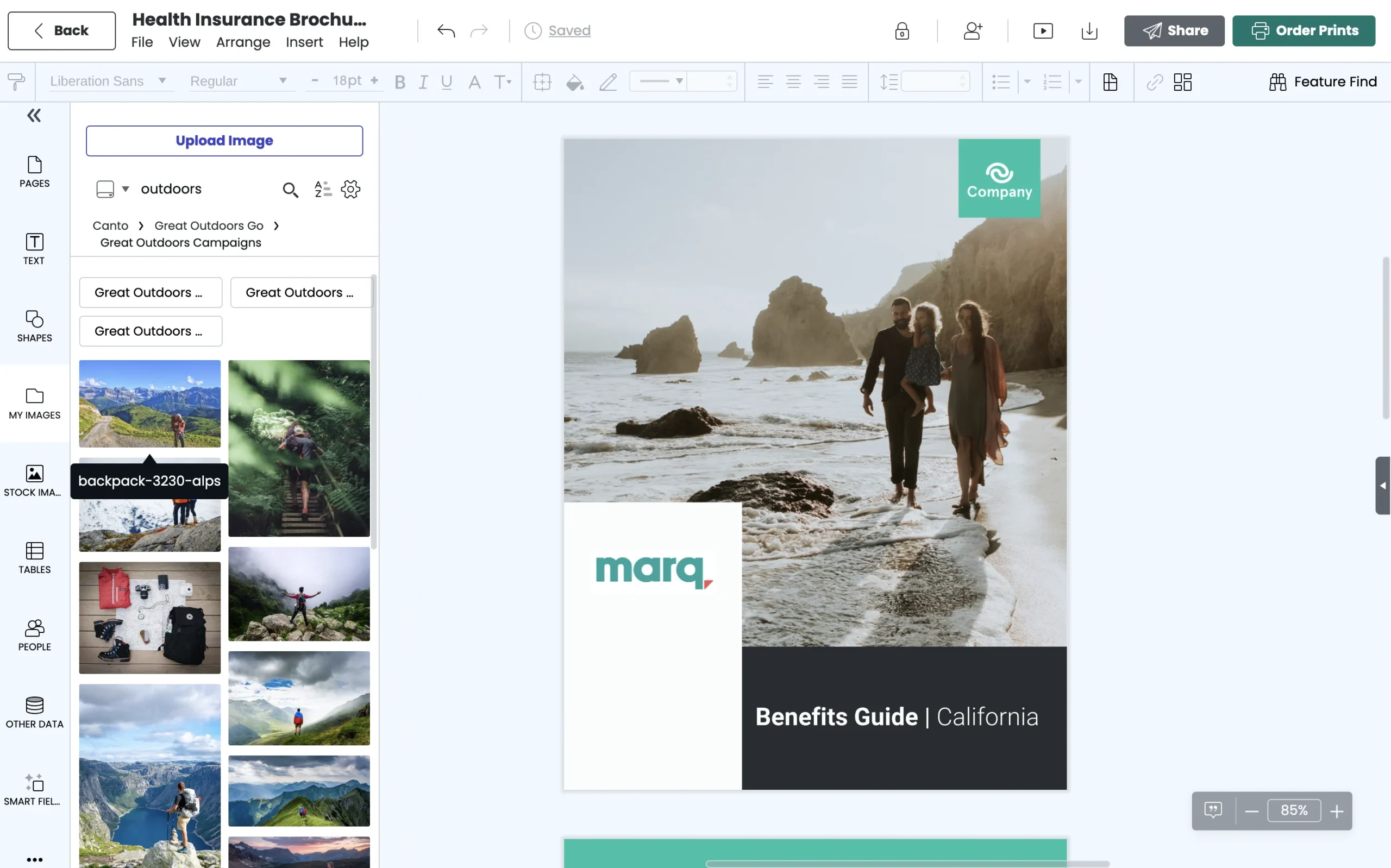 Allow users to easily access Canto assets within the Marq Editor