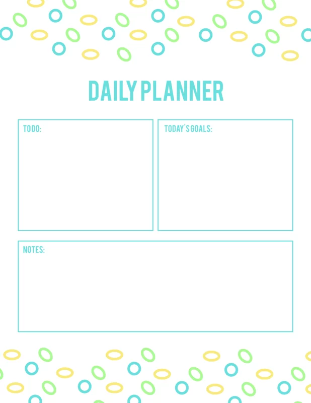 Daily schedule template