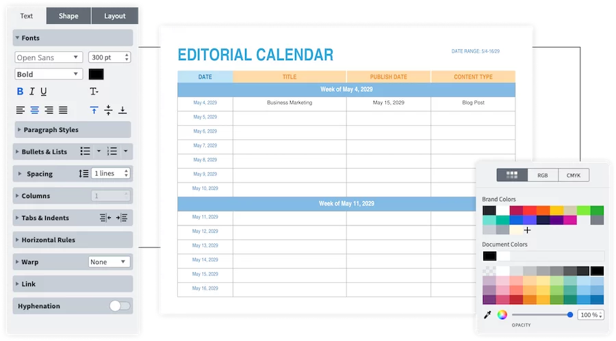 Update fonts and colors