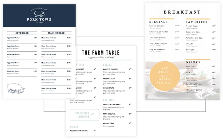 Step 2: Choose a menu theme