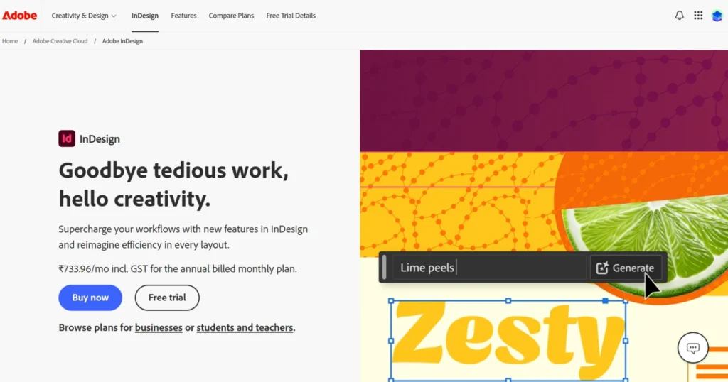 Adobe InDesign: Best for professional print design