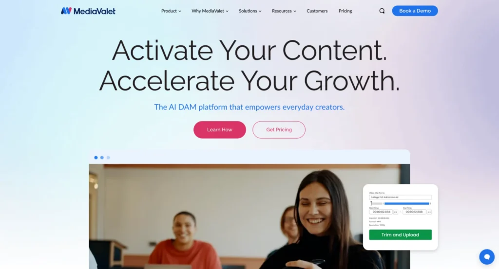 MediaValet home page