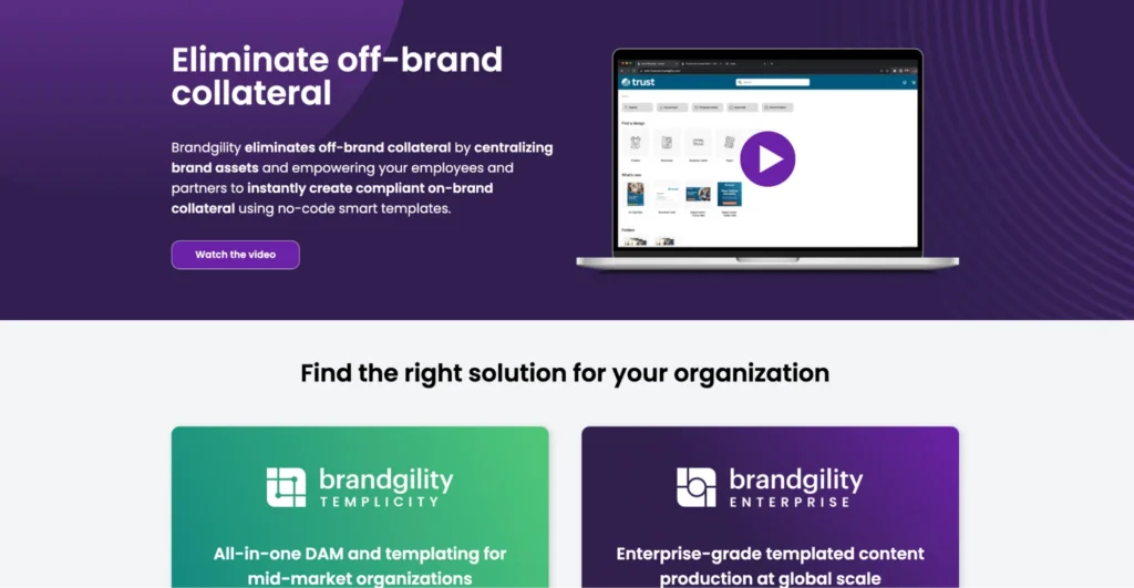 Brandgility home page 