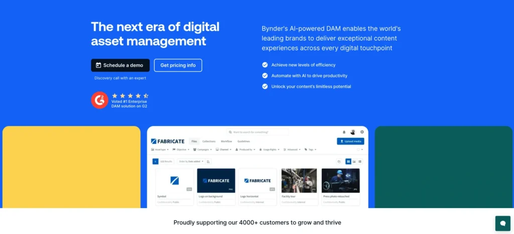 Bynder digital asset management platform interface