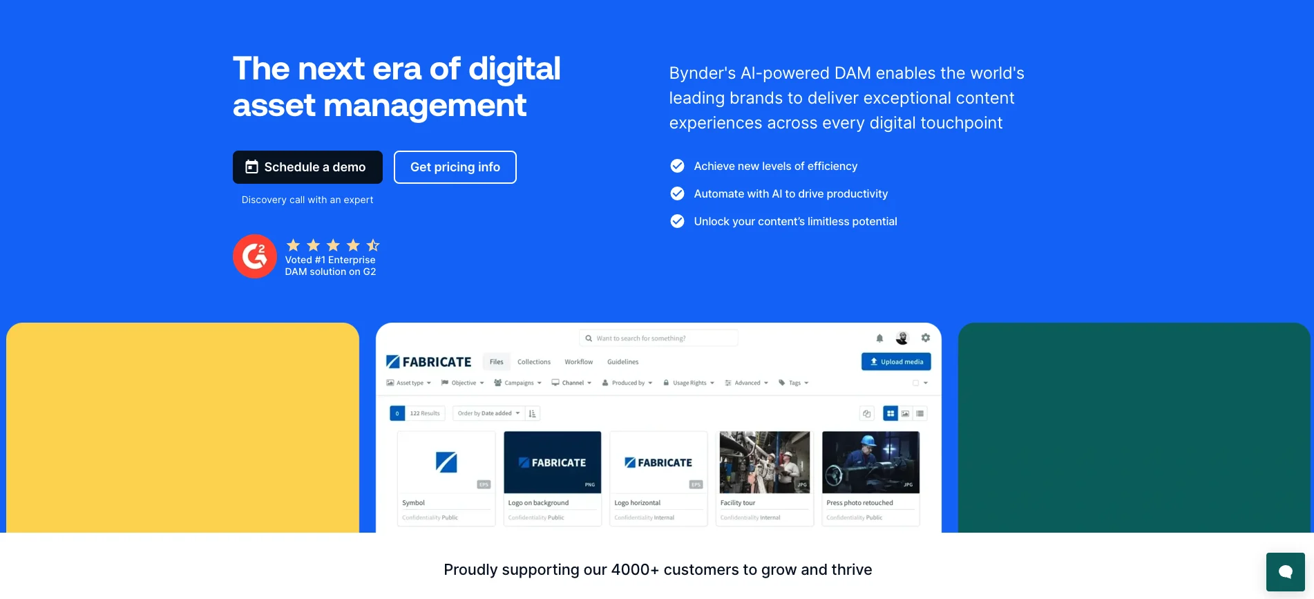 Bynder digital asset management platform interface